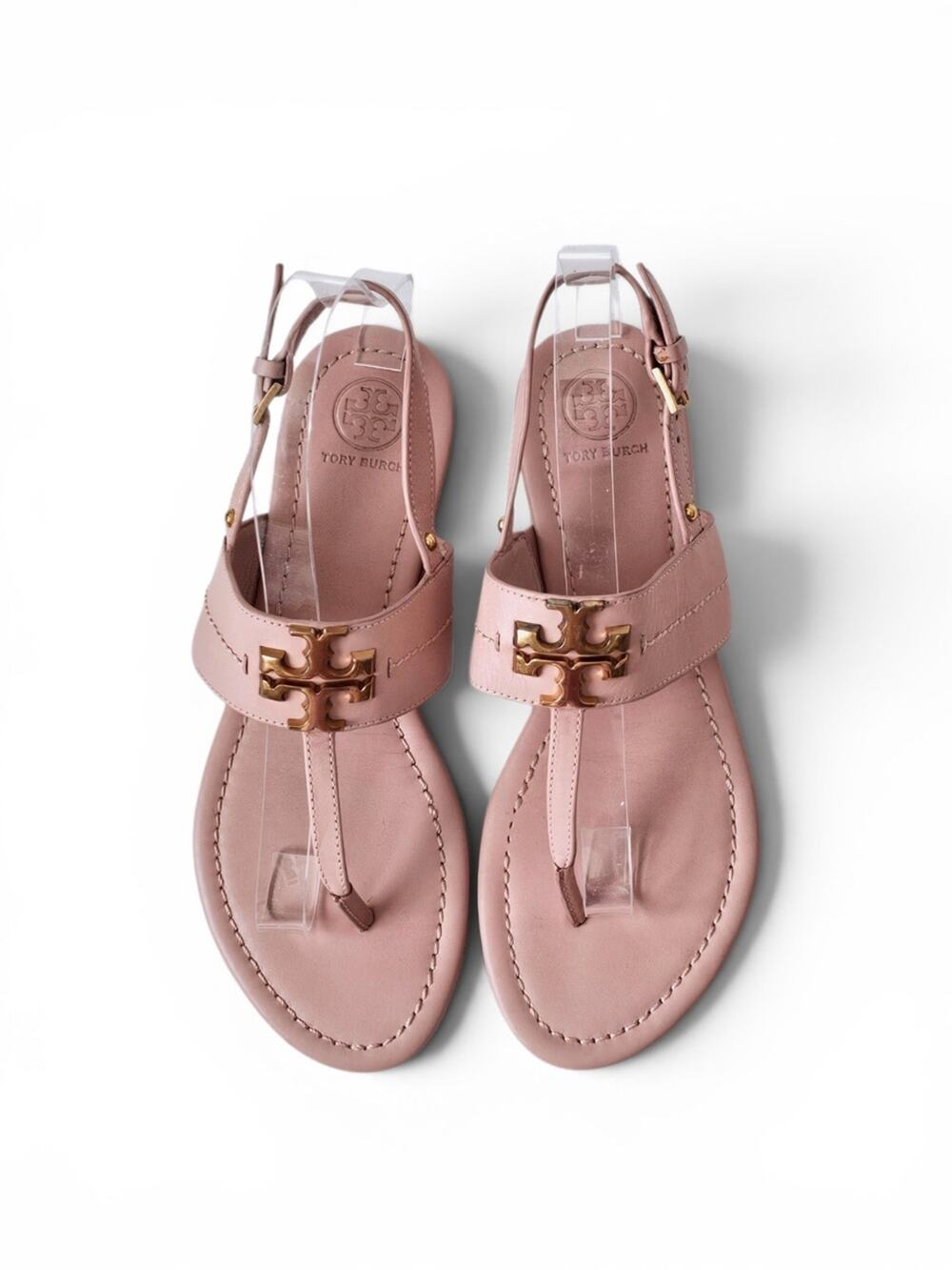 Tory Burch Everly T-Strap Sandal Seashell Pink Leather Size 7
